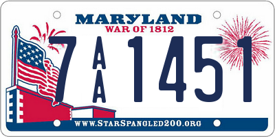 MD license plate 7AA1451