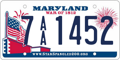 MD license plate 7AA1452