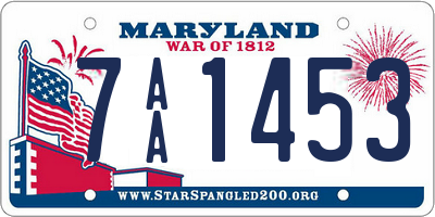 MD license plate 7AA1453