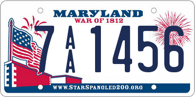 MD license plate 7AA1456