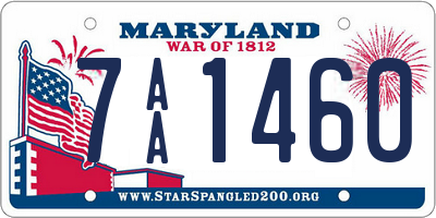 MD license plate 7AA1460