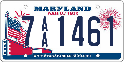 MD license plate 7AA1461