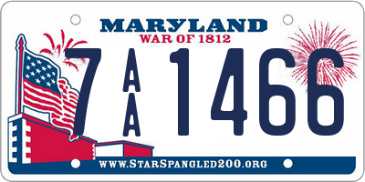 MD license plate 7AA1466
