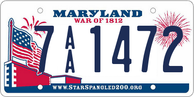 MD license plate 7AA1472