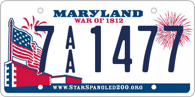 MD license plate 7AA1477