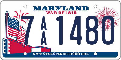 MD license plate 7AA1480