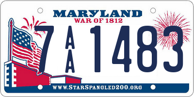 MD license plate 7AA1483