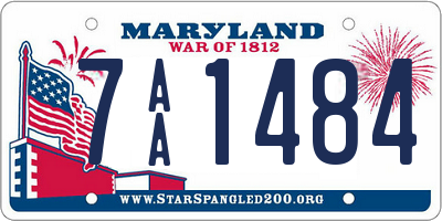 MD license plate 7AA1484