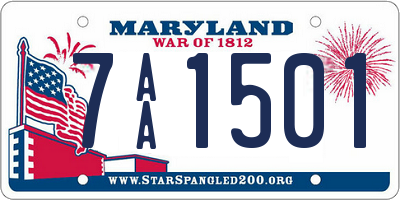 MD license plate 7AA1501