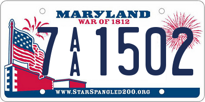 MD license plate 7AA1502