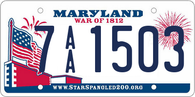 MD license plate 7AA1503