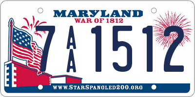 MD license plate 7AA1512