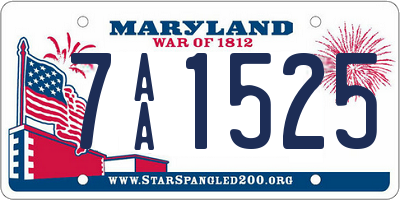 MD license plate 7AA1525