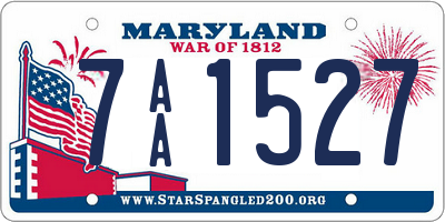 MD license plate 7AA1527