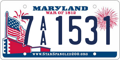 MD license plate 7AA1531