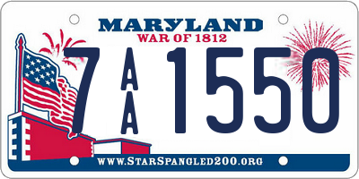 MD license plate 7AA1550