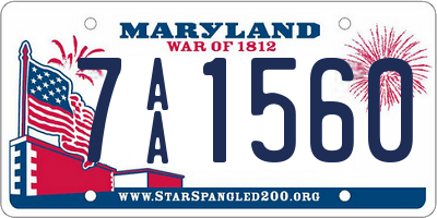 MD license plate 7AA1560