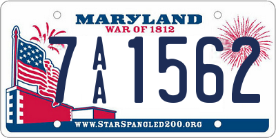 MD license plate 7AA1562