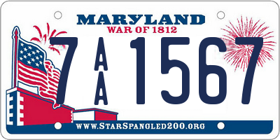 MD license plate 7AA1567