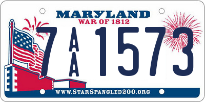 MD license plate 7AA1573