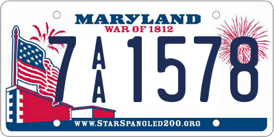 MD license plate 7AA1578