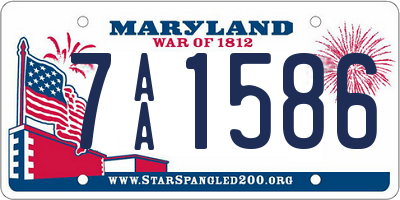 MD license plate 7AA1586