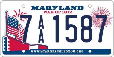 MD license plate 7AA1587