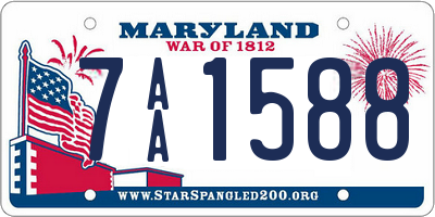 MD license plate 7AA1588