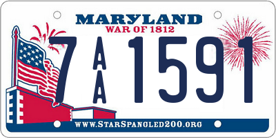 MD license plate 7AA1591