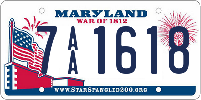MD license plate 7AA1618