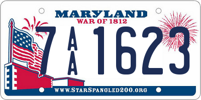 MD license plate 7AA1623