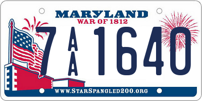 MD license plate 7AA1640