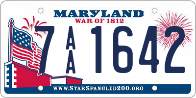MD license plate 7AA1642