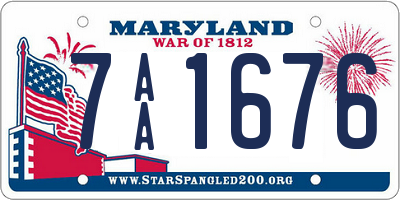 MD license plate 7AA1676