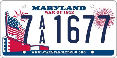 MD license plate 7AA1677