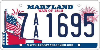 MD license plate 7AA1695