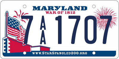 MD license plate 7AA1707