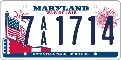 MD license plate 7AA1714