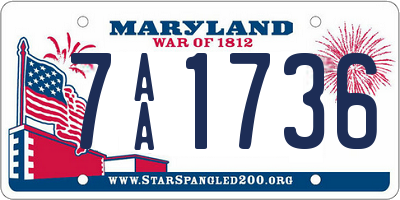 MD license plate 7AA1736