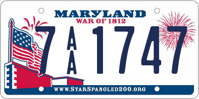 MD license plate 7AA1747