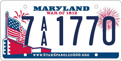 MD license plate 7AA1770