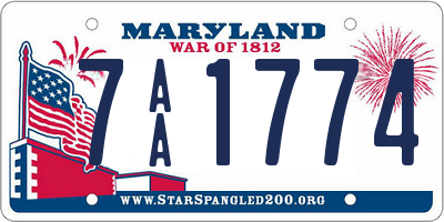 MD license plate 7AA1774