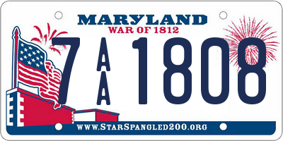 MD license plate 7AA1808