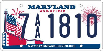 MD license plate 7AA1810