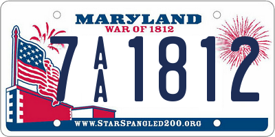 MD license plate 7AA1812