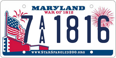 MD license plate 7AA1816