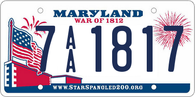 MD license plate 7AA1817