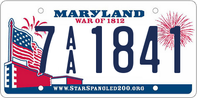 MD license plate 7AA1841