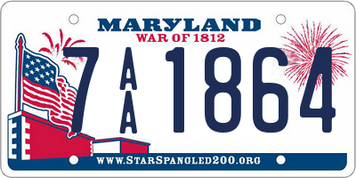 MD license plate 7AA1864