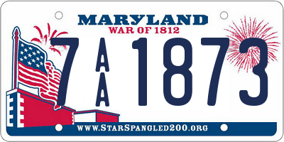 MD license plate 7AA1873